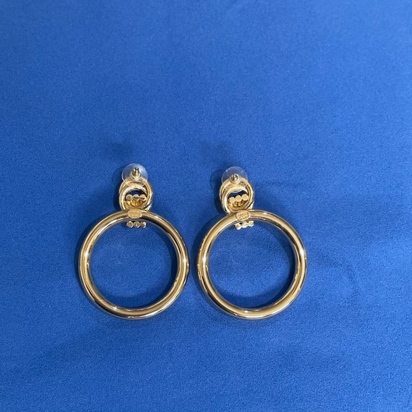 Kenneth Jay Lane Gold Hoop Earrings - Picture 2 of 5